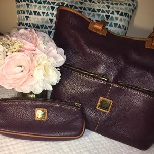 Dooney and Bourke purple purse and small wallet